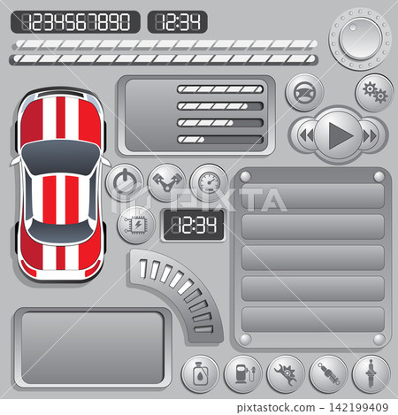 A set of user interface elements. Vector illustration. A set of user interface elements. Vector illustration. 142199409
