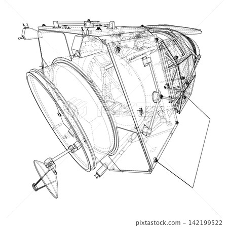 technical illustration of machinery. Vector 142199522