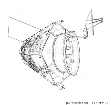 spacecraft technical illustration. Vector spacecraft technical illustration. Vector 142199524