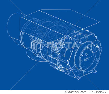 blueprint of a mechanical device. Vector blueprint of a mechanical device. Vector 142199527