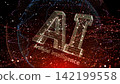 AI artificial intelligence technology network data computer information 3D illustration background back AI artificial intelligence technology network data computer information 3D illustration background back 142199558