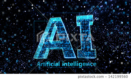 AI artificial intelligence technology network data computer information 3D illustration background back AI artificial intelligence technology network data computer information 3D illustration background back 142199560