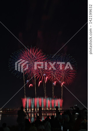 Fireworks lighting up the night sky; fireworks blooming in the summer night sky; fireworks blooming in the night sky; a fireworks display shining high in the sky; fireworks; night sky; fireworks image Fireworks lighting up the night sky; fireworks blooming in the summer night sky; fireworks blooming in the night sky; a fireworks display shining high in the sky; fireworks; night sky; fireworks image 142199632