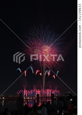 Fireworks lighting up the night sky; fireworks blooming in the summer night sky; fireworks blooming in the night sky; a fireworks display shining high in the sky; fireworks; night sky; fireworks image Fireworks lighting up the night sky; fireworks blooming in the summer night sky; fireworks blooming in the night sky; a fireworks display shining high in the sky; fireworks; night sky; fireworks image 142199633