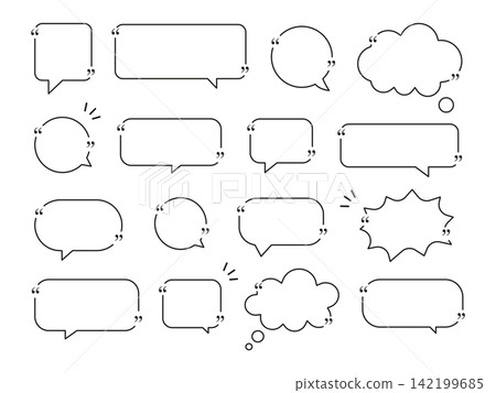 Minimal Outline Speech Bubble Shapes Collection 142199685