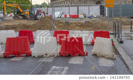 Plastic Barriers Construction Works Plastic Barriers Construction Works 142199793
