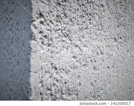 Close-up of textured white plaster on a wall corner Close-up of textured white plaster on a wall corner 142200017