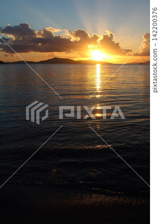Seaside town of Turgutreis and spectacular sunsets Seaside town of Turgutreis and spectacular sunsets 142200376