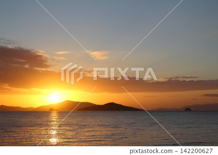 Seaside town of Turgutreis and spectacular sunsets Seaside town of Turgutreis and spectacular sunsets 142200627