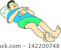 睡著的男人的插圖 142200748