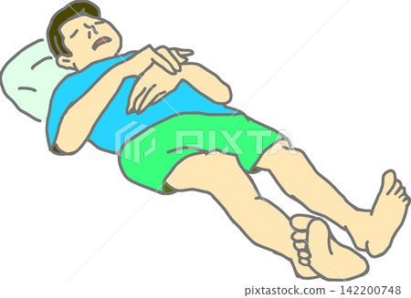 睡著的男人的插圖 142200748