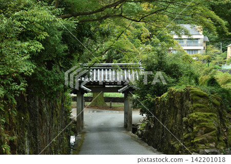 Kōshōji Temple, surrounded by lush greenery, and its stone gate (Uji City, Kyoto Prefecture) Kōshōji Temple, surrounded by lush greenery, and its stone gate (Uji City, Kyoto Prefecture) 142201018