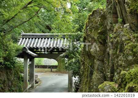 Kōshōji Temple, surrounded by lush greenery, and its stone gate (Uji City, Kyoto Prefecture) Kōshōji Temple, surrounded by lush greenery, and its stone gate (Uji City, Kyoto Prefecture) 142201019