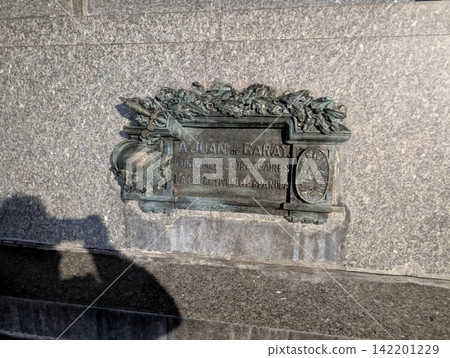 Buenos Aires, Argentina - October 27, 2025: Memorial Plaque Dedicated to Juan de Garay Buenos Aires, Argentina - October 27, 2025: Memorial Plaque Dedicated to Juan de Garay 142201229