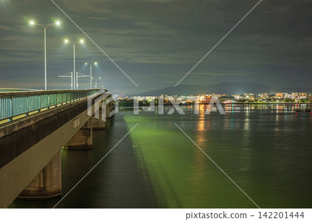 滋賀縣大津市近江橋夜景 滋賀縣大津市近江橋夜景 142201444