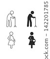 Elderly and Pregnant Women for Priority Signage Icon 142201785