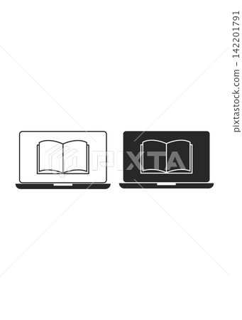 E-learning and Digital Education Laptop Icon E-learning and Digital Education Laptop Icon 142201791