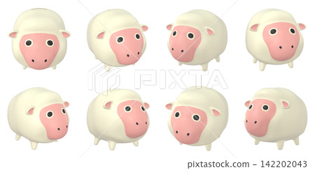Zodiac animal illustrations: Sheep piggy bank (1) - Set of 8 Zodiac animal illustrations: Sheep piggy bank (1) - Set of 8 142202043