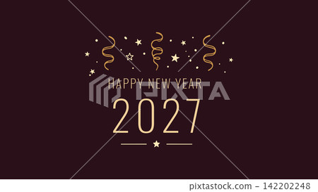 Elegant New Year 2027 Greeting Banner Elegant New Year 2027 Greeting Banner 142202248