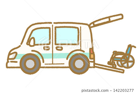 簡單可愛的手繪護理車輛圖示插圖;可作為插圖使用的汽車插圖。 簡單可愛的手繪護理車輛圖示插圖;可作為插圖使用的汽車插圖。 142203277
