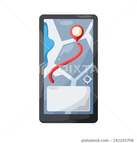 Illustration of Mobile GPS Navigation Illustration of Mobile GPS Navigation 142203706