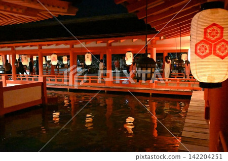 夜幕下的嚴島神社，廣島 142204251