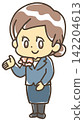 Here is the woman in the uniform with a scarf who will be giving you directions. 142204613