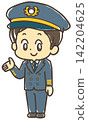 Here's the man in the pilot's uniform giving the tour (smiling). 142204625
