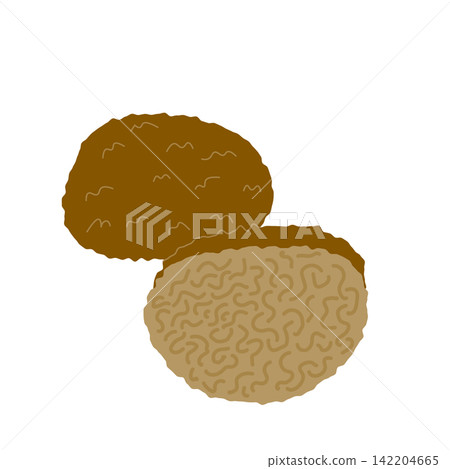 Truffles, one of the world's three great delicacies, and flat mushrooms without prominent lines. 142204665