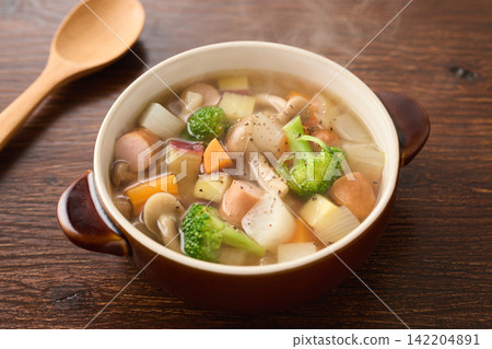 Soup with lots of ingredients Soup with lots of ingredients 142204891