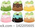 Illustration of a bird-shaped chiffon cake 142205605