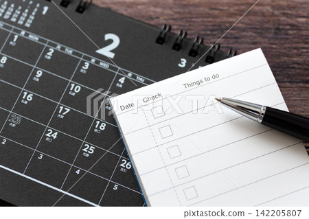 To-do list and February calendar To-do list and February calendar 142205807