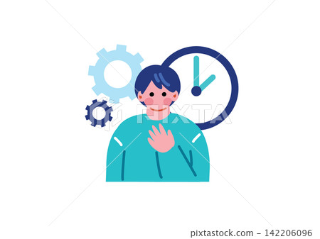 時間緊迫的商人的插圖 時間緊迫的商人的插圖 142206096