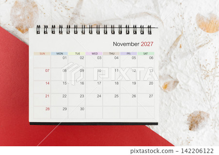 November calendar 2027 on mulberry paper background. 2027 calendar planning appointment meeting concept. November calendar 2027 on mulberry paper background. 2027 calendar planning appointment meeting concept. 142206122