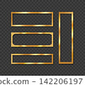Golden Banner Frame Set Vector Design 142206197