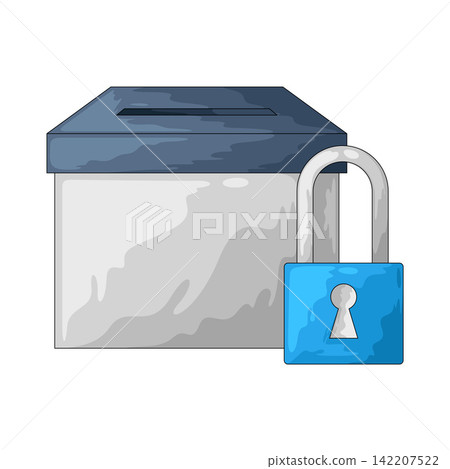 Illustration of Lock Ballot Box Illustration of Lock Ballot Box 142207522