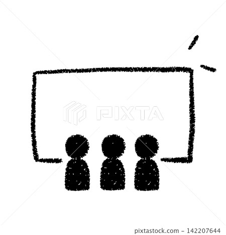 Simple hand-drawn illustrations of people looking at a bulletin board. Simple hand-drawn illustrations of people looking at a bulletin board. 142207644