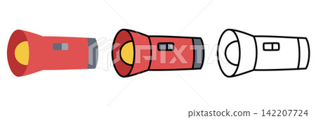 Flashlight disaster preparedness supplies illustration icon (3 types) (cute, simple, vector) Flashlight disaster preparedness supplies illustration icon (3 types) (cute, simple, vector) 142207724