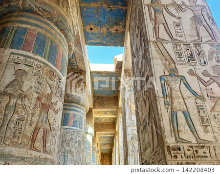 Medinet Habu, the mortuary temple of Ramesses III, located on the west bank of Luxor, Egypt. Medinet Habu, the mortuary temple of Ramesses III, located on the west bank of Luxor, Egypt. 142208403