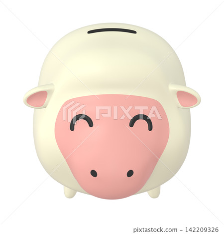 Zodiac illustration material: Year of the Sheep - Sheep piggy bank with a smiling face (1_1) Zodiac illustration material: Year of the Sheep - Sheep piggy bank with a smiling face (1_1) 142209326