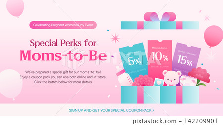 Pregnancy Day Celebration Baby Shopping Discount Coupon Event Banner Template Pregnancy Day Celebration Baby Shopping Discount Coupon Event Banner Template 142209901