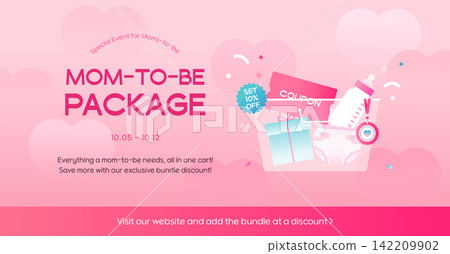 Mom to Be Package Special Sale Event Banner Template Vector Illustration Mom to Be Package Special Sale Event Banner Template Vector Illustration 142209902