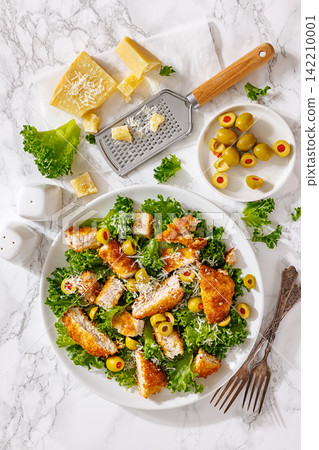 cheese panko breaded sliced meat cutlet salad cheese panko breaded sliced meat cutlet salad 142210001