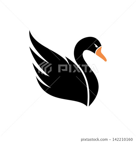 Elegant Black Swan Silhouette Elegant Black Swan Silhouette 142210160