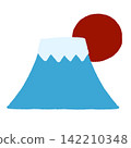 富士山和第一個日出的例證 142210348