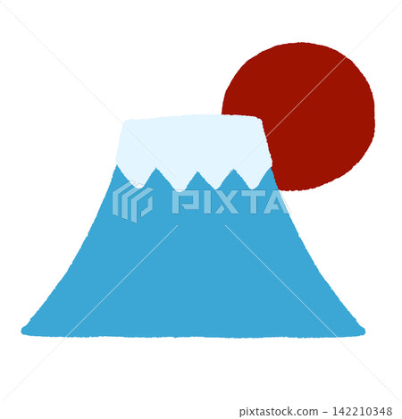 富士山和第一個日出的例證 142210348