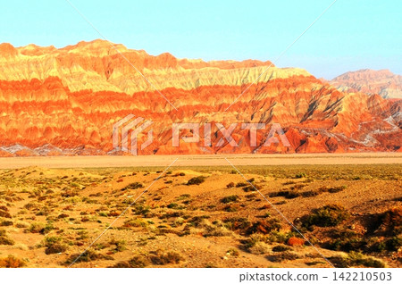 Colorful Desert Mountains and Arid Landscape Panorama 142210503