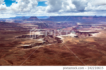 Panoramic Desert Canyon Landscape Under Dramatic Cloudy Sky Panoramic Desert Canyon Landscape Under Dramatic Cloudy Sky 142210615
