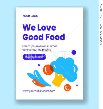 World Food Day Social Media Vertical Poster Flat Cartoon Templates Background World Food Day Social Media Vertical Poster Flat Cartoon Templates Background 142210757