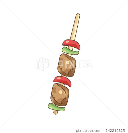 Illustration of meat skewer Illustration of meat skewer 142210825
